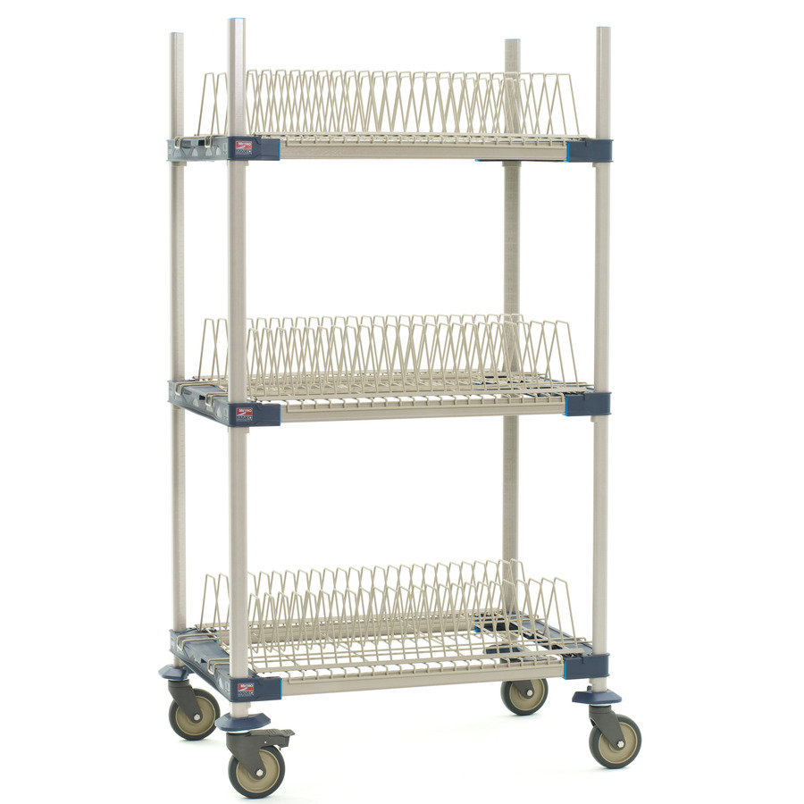 Metro MAX4-PR36VX2 MetroMax4 Mobile Drying Rack with Three Tray Racks, 26"x38"x68"