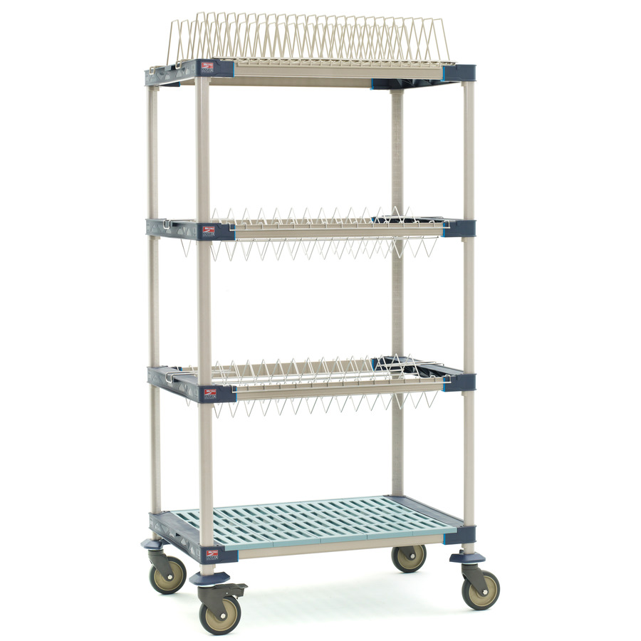 Metro MAX4-PR36VX3 Mobile Drying Rack, Inc: 2 Drop-Ins, 1 Tray Rack, 1Bulk Shelf, 26"x38"x68"