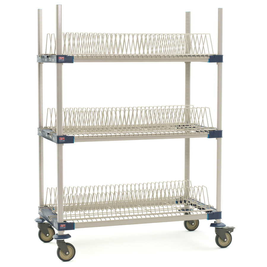 Metro MAX4-PR48VX2 MetroMax4 Mobile Drying Rack with Three Tray Racks, 26"x50"x68"