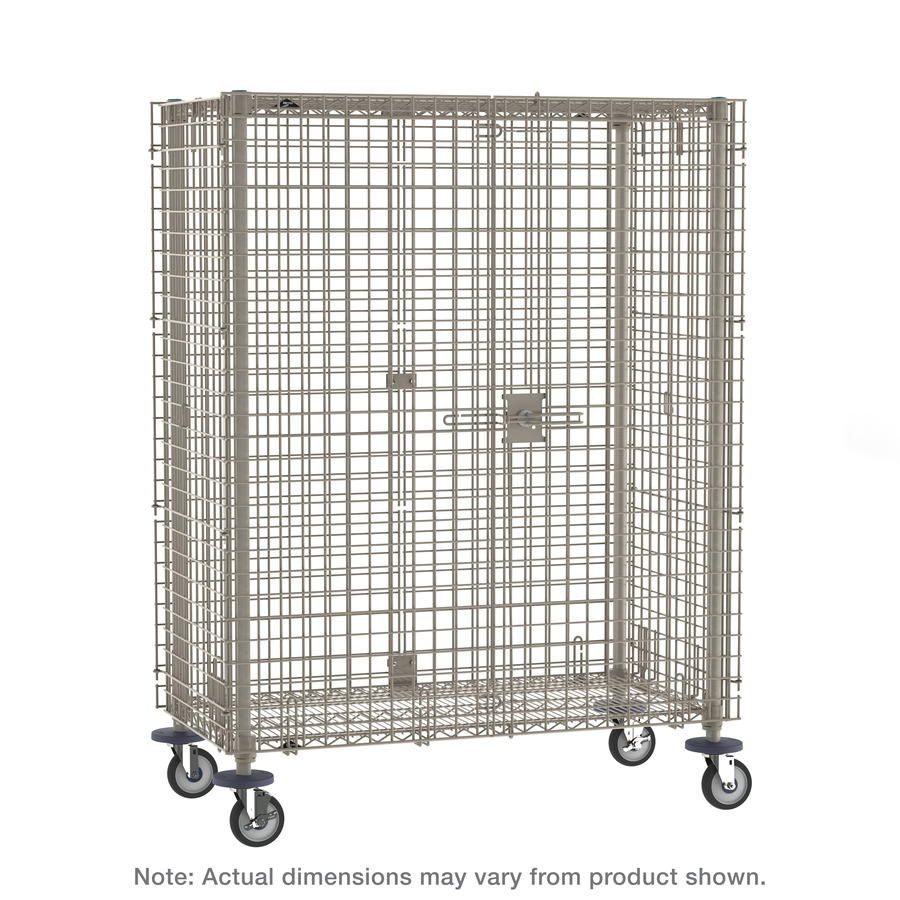 Metro MQSEC53DE MetroMaxQ Mobile Security Shelving Unit, 24x36x69", 5" Poly/Swivel Stem Casters