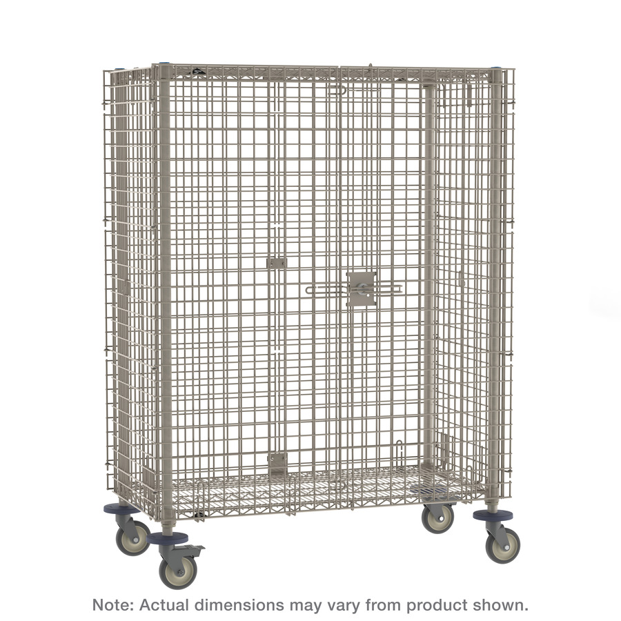 Metro MQSEC53VE MetroMaxQ Mobile Security Shelving Unit, 24x36x69", 5" Poly Stem Casters, 2/Break