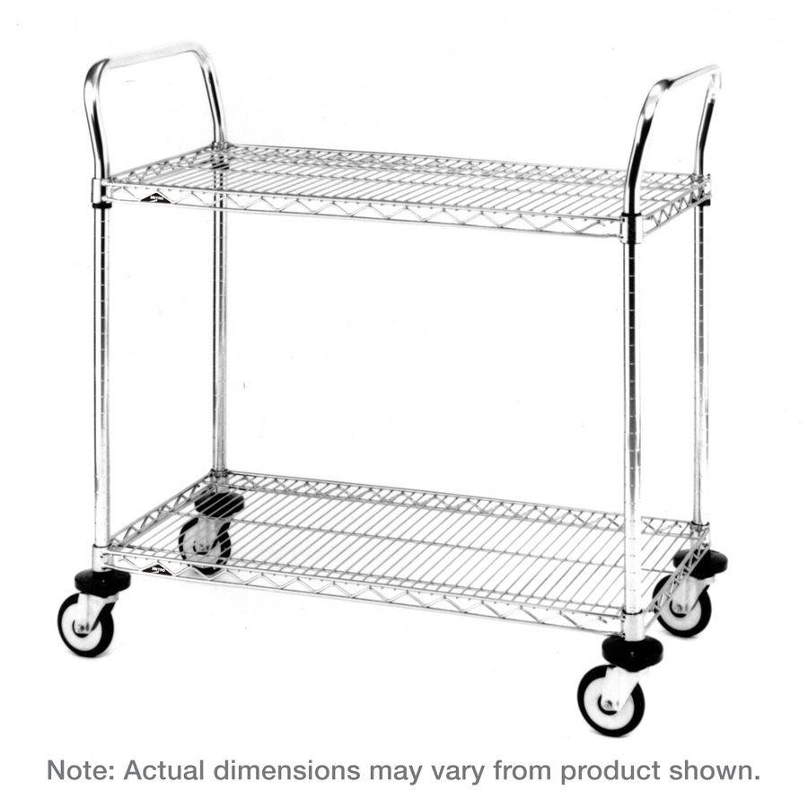 Metro MW608 Utility Cart, 2 Stainless Steel Wire Shelves, 21"x36"x39", MW Series