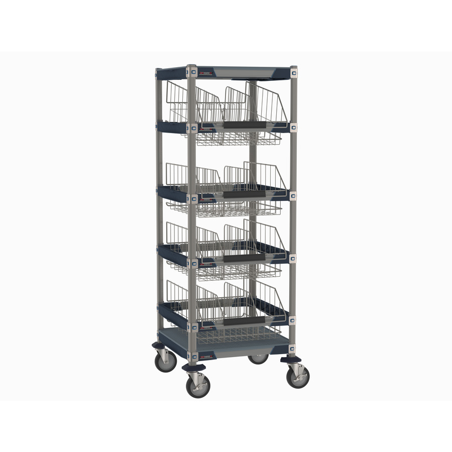 Metro MXIV2 i IV Transport/Storage Sloped Basket Cart with Top Shelf, 24"x24"