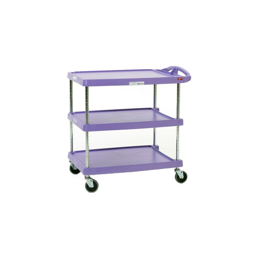 Metro MY2030-34AP myCart Polymer Utility Cart, 3-Shelf, Purple, 16 x 27"