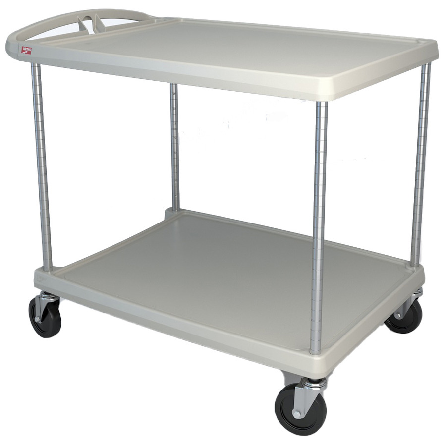 Metro MY2636-25G myCart Polymer Utility Cart, 2-Shelf, Gray, 26 x 36"