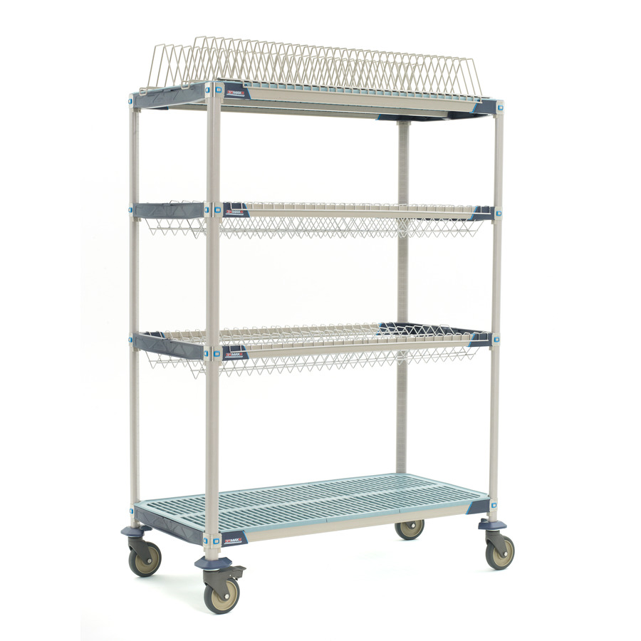 Metro PR48VX3 MetroMax i Mobile Drying Rack, 2 Drop-Ins, Tray Rack, Bulk Shelf, 26"x50"x68"