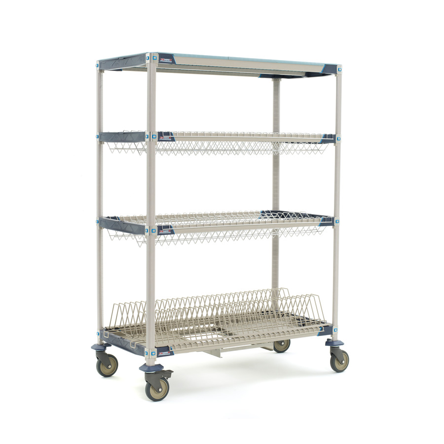 Metro PR48VX3-XDR MetroMax i Mobile Drying Rack, 2 Drop-Ins, Tray Rack, Bulk Shelf, , 26"x50"x68"