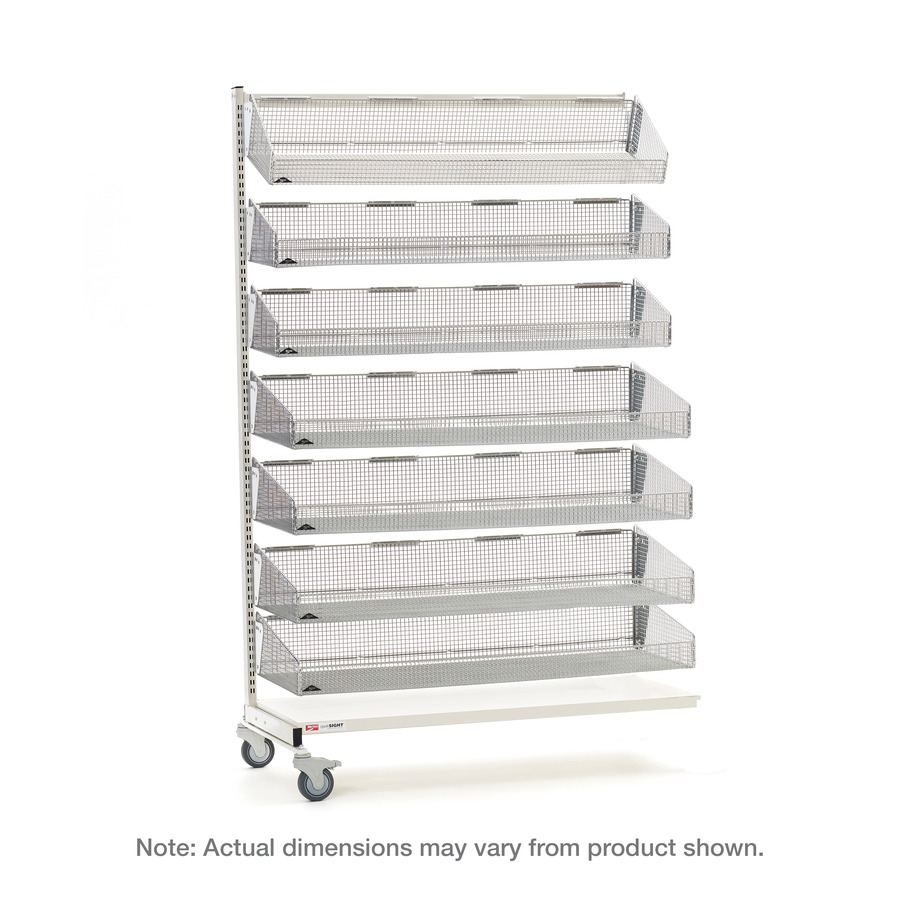 Metro QB136-M7A qwikSIGHT Mobile Single-Sided 7-Basket Shelving Add-On Unit, 36" L