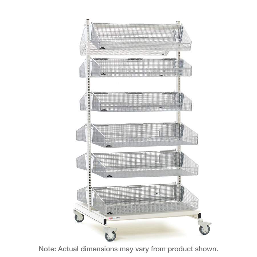 Metro QB218-M12 qwikSIGHT Mobile Double-Sided 12-Basket Shelving Unit, 18" L