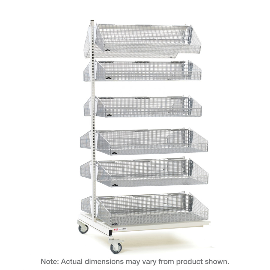 Metro QB218-M12A qwikSIGHT Mobile Double-Sided 12-Basket Shelving Add-On Unit, 18" L