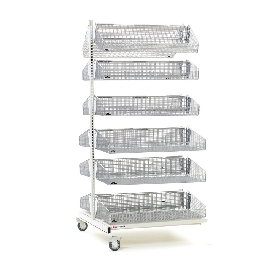 Metro QB236-M12A qwikSIGHT Mobile Double-Sided 12-Basket Shelving Add-On Unit, 36" L