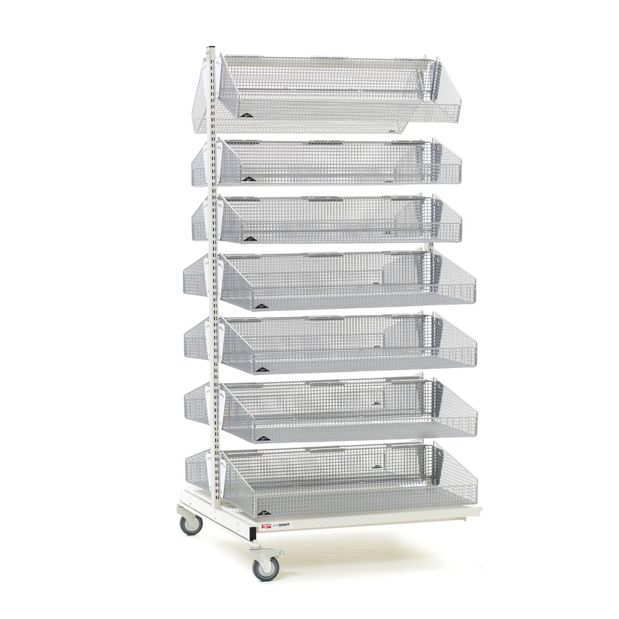 Metro QB236-M14A qwikSIGHT Mobile Double-Sided 14-Basket Shelving Add-On Unit, 36" L