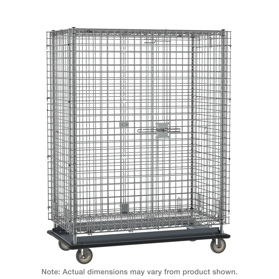 Metro SEC53LCQ qwikSLOT Heavy-Duty Mobile Security Shelving Unit, Chrome, 28.0625"x38.5"x68.4375"