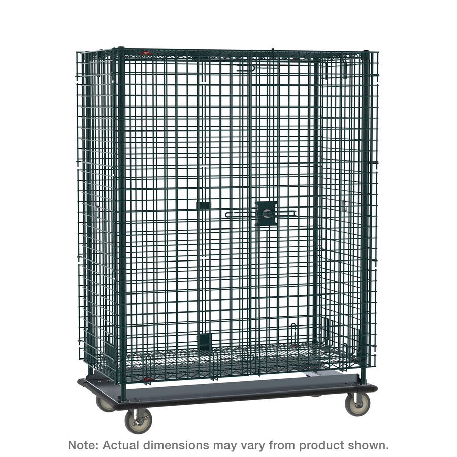 Metro SEC53LK3 Super Erecta HD Mobile Security Shelving Unit, Green Epoxy, 28.0625"x38.5"x68.4375"