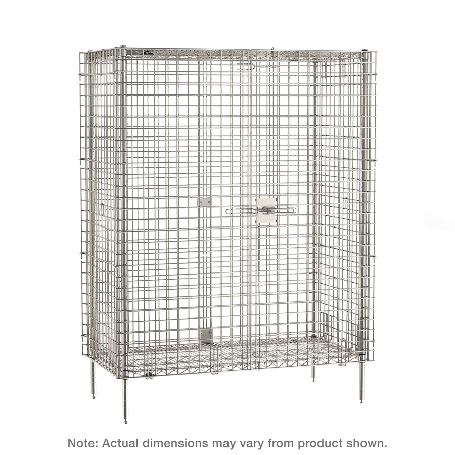 Metro SEC53S Super Erecta Stationary Security Shelving Unit, Stainless Steel, 27.25"x38.5"x66.8125"