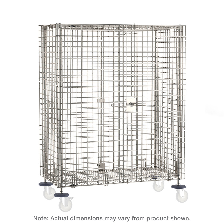 Metro SEC53S-SD Super Erecta Standard-Duty Stem Caster Security Shelving Unit, SS, 27.25x40.75x62"