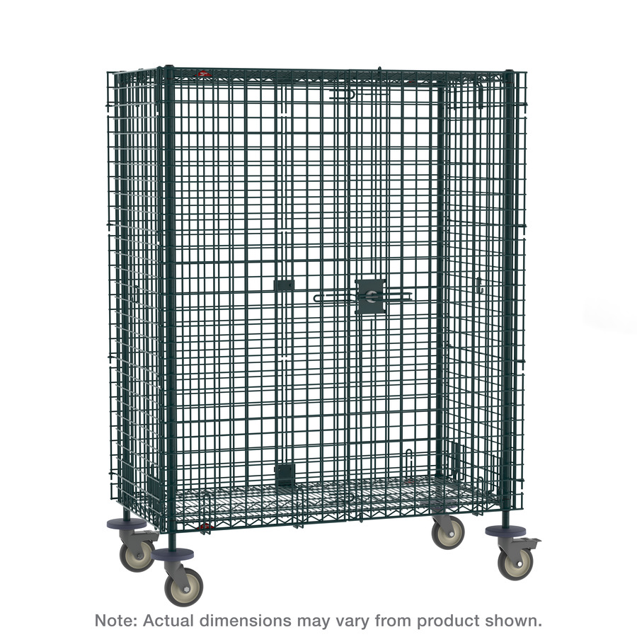 Metro SEC53VK3 Super Erecta Mobile Security Shelving Unit, Green Epoxy, 27.25"x40.75"x68.4375"