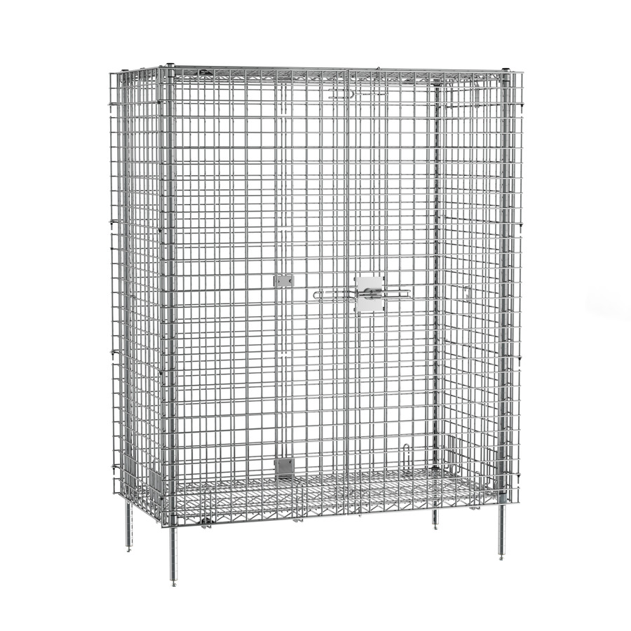 Metro SEC55CQ qwikSLOT Stationary Security Shelving Unit, Chrome, 27.25"x50.5"x66.8125"