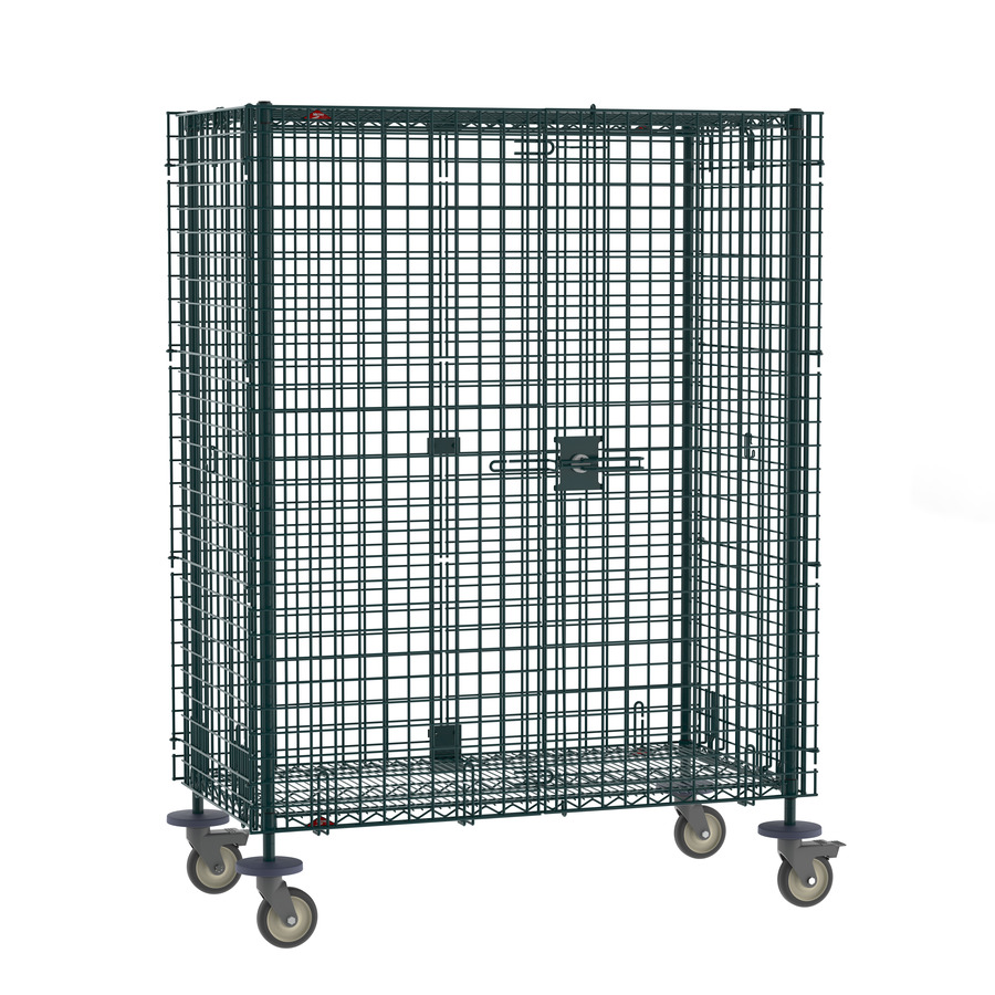 Metro SEC55VK3 Super Erecta Mobile Security Shelving Unit, Green Epoxy, 27.25"x52.75"x68.4375"