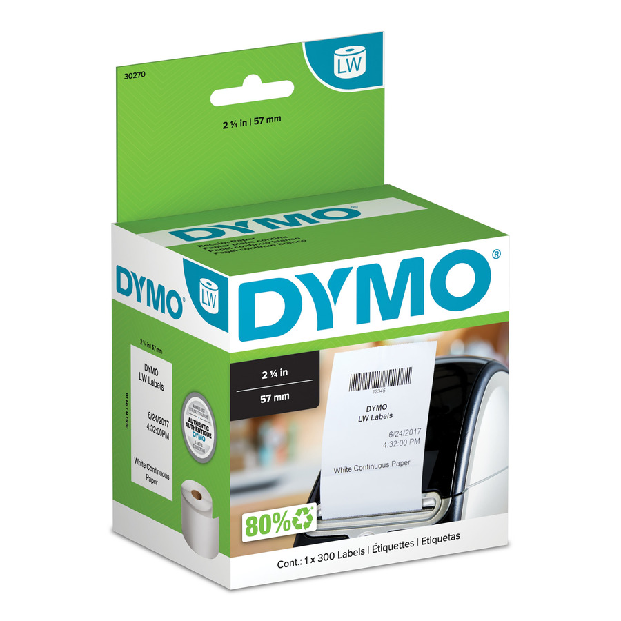 DYMO 30270 LabelWriter Continuous Feed Paper, 2-1/4" x 300' Roll