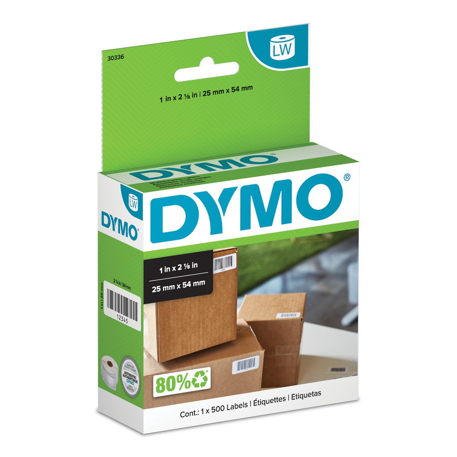 DYMO 30336 LabelWriter Multi-Purpose Labels, Small, White, 1" x 2-1/8", 500/Ct