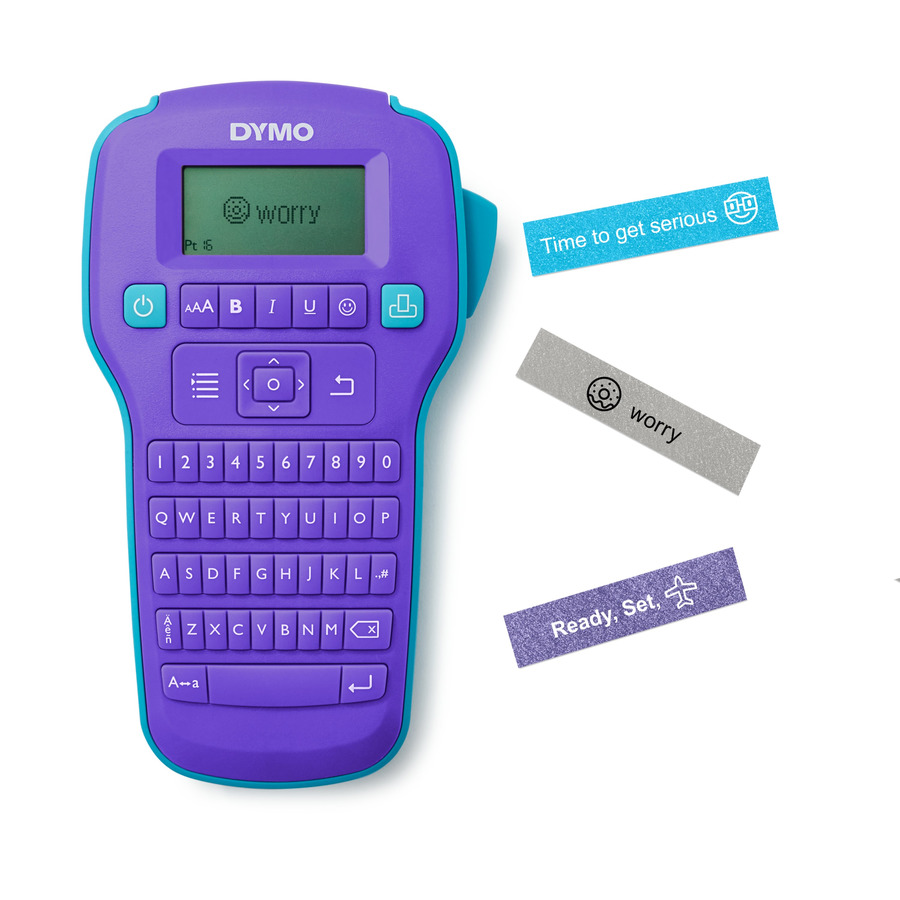 DYMO 2056115 Rhino ColorPop Handheld Label Maker Printer Combo, Purple, Includes 3 Tapes