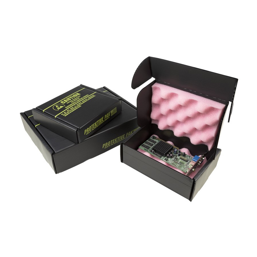 Protektive Pak 38841 Circuit Board Shipper, Plastek, W/Pink Foam, 6-3/16 x 6 x 1-1/2 in