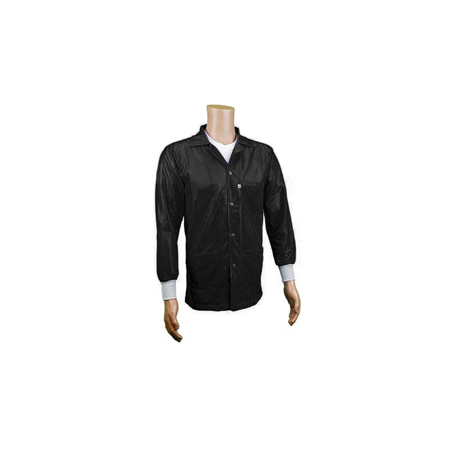 Transforming Technologies JKC9022BK ESD Jacket, Lapel Collar, Knit Cuff, Black, Small, 9010 Series