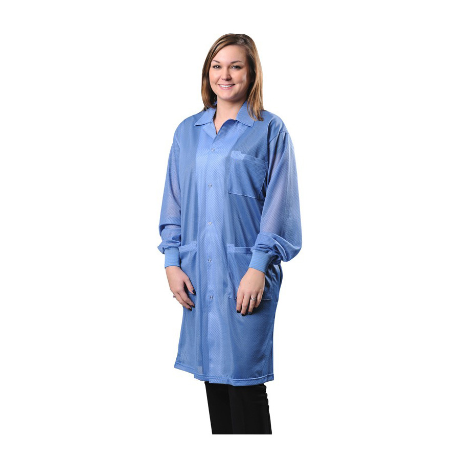 Desco 73618 Smock, ESD Shielding, Jacket, Knitted Cuffs, Blue, 5X-Large