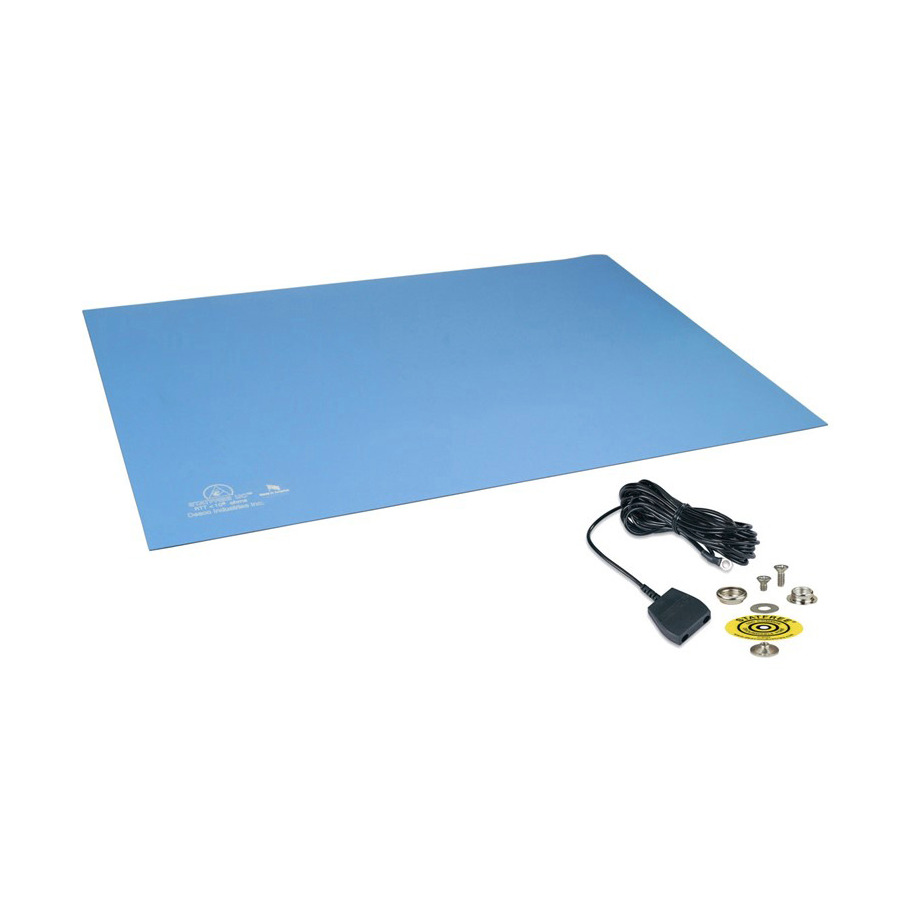 Desco 66328 Statfree UC2 Dissipative Dual Layer Rubber Mat, Sky Blue, .080" x 24" x 48"