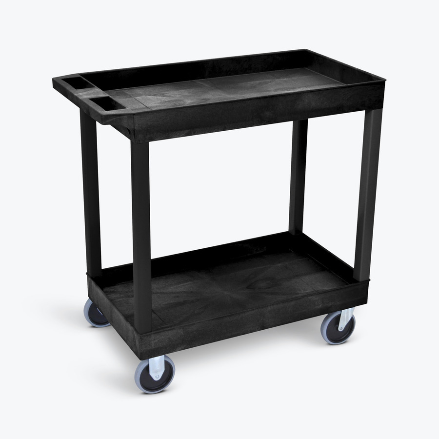 Luxor EC11HDB Tub Cart, 2 Shelf, 32"x18", Black