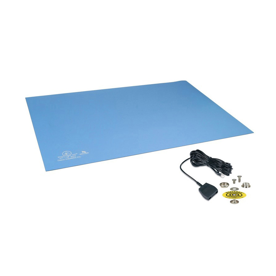 Desco 66330 Statfree UC2 Dissipative Dual Layer Rubber Mat, Sky Blue, .080" x 30" x 72"