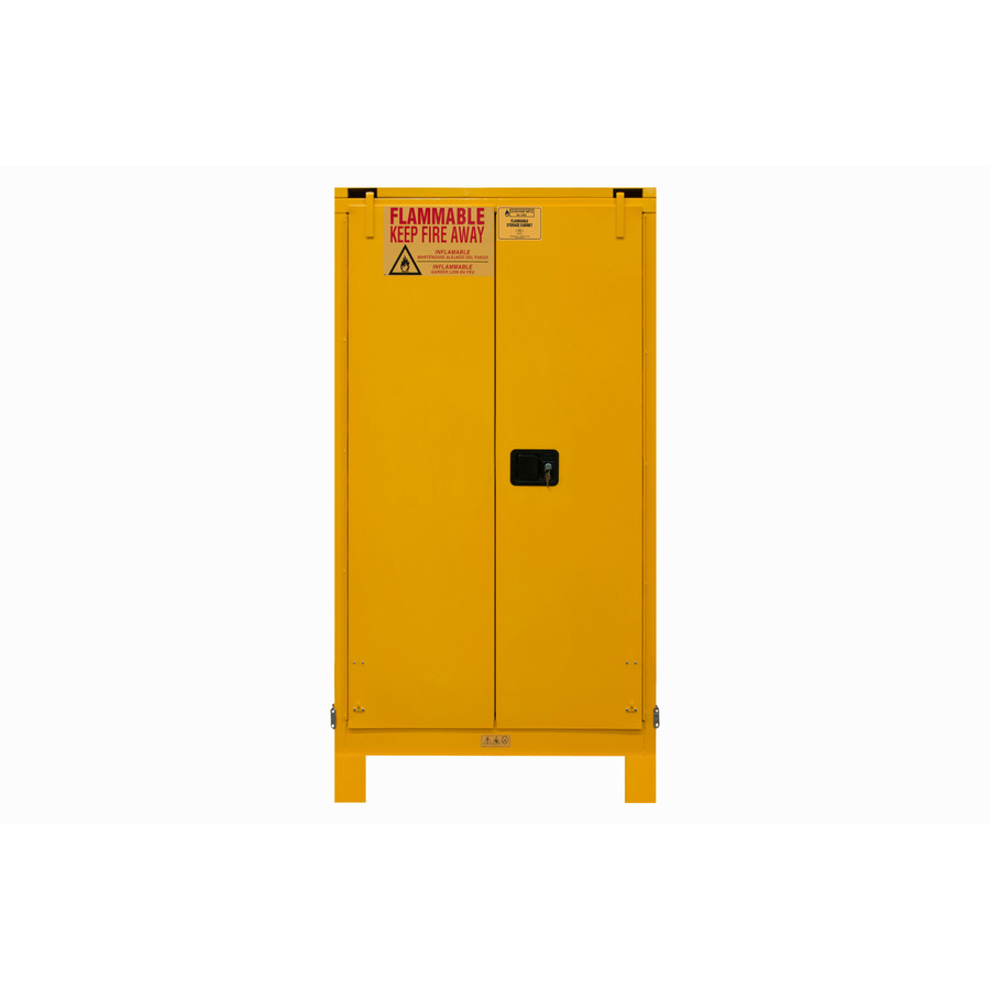 Durham Mfg 1060SL-50 Flammable Storage Cabinet, Legs, 60 Gal, 2 SF/2 DR, SC, 34"x34"x72.375", Yel