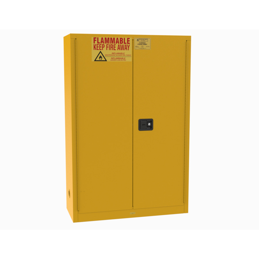 Durham Mfg 1060SPI-50 Flammable Storage Cabinet, 60 Gal, Paint/Ink, 5SF/2DR, SC, 43x18x66.375", Yel