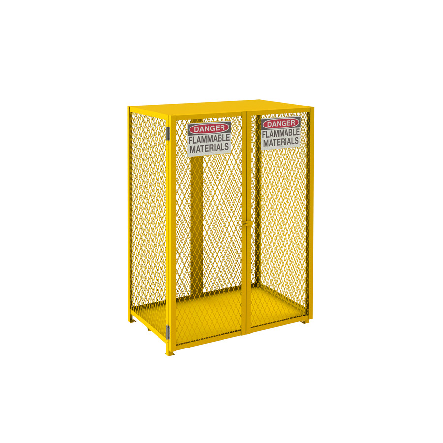 Durham Mfg EGCVC12-SC-50 Gas Cylinder Cabinet, Vertical, Cap. 12, Self Close, Yellow