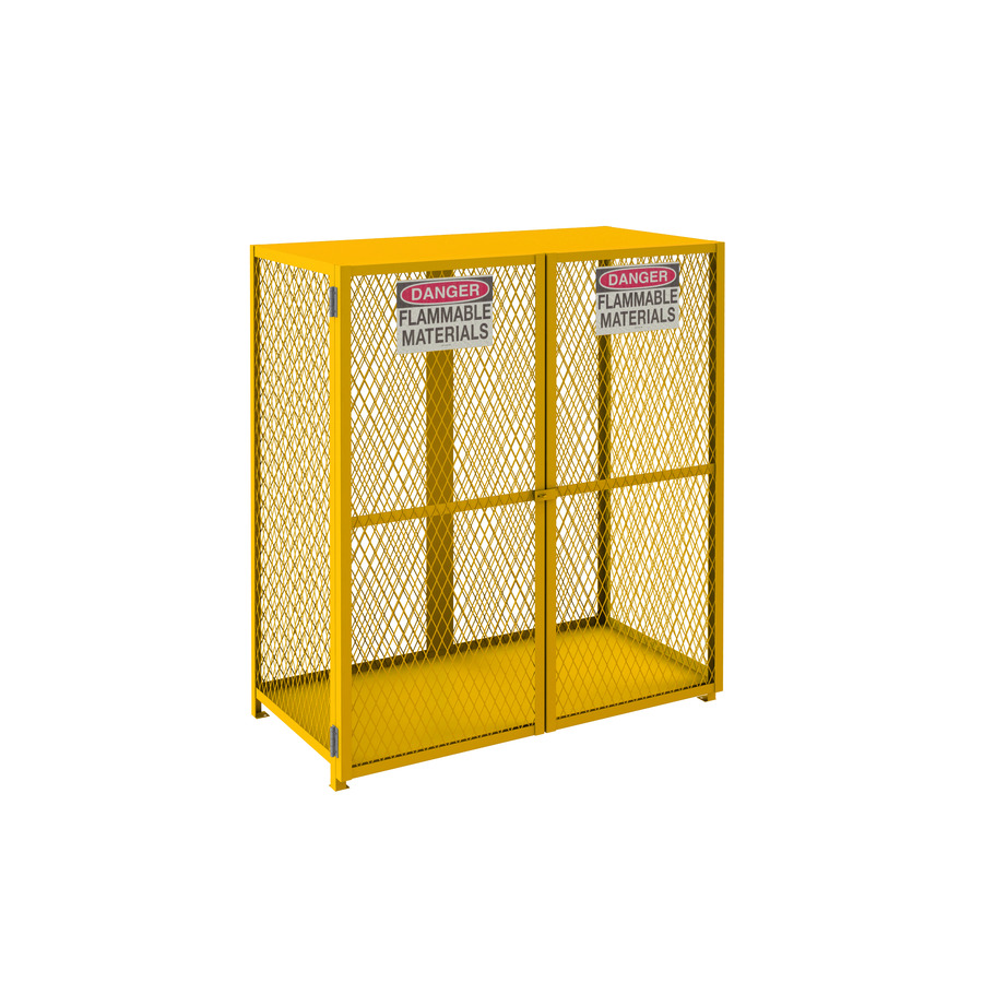 Durham Mfg EGCVC18-SC-50 Gas Cylinder Cabinet, Vertical, Cap. 18, Self Close, Yellow