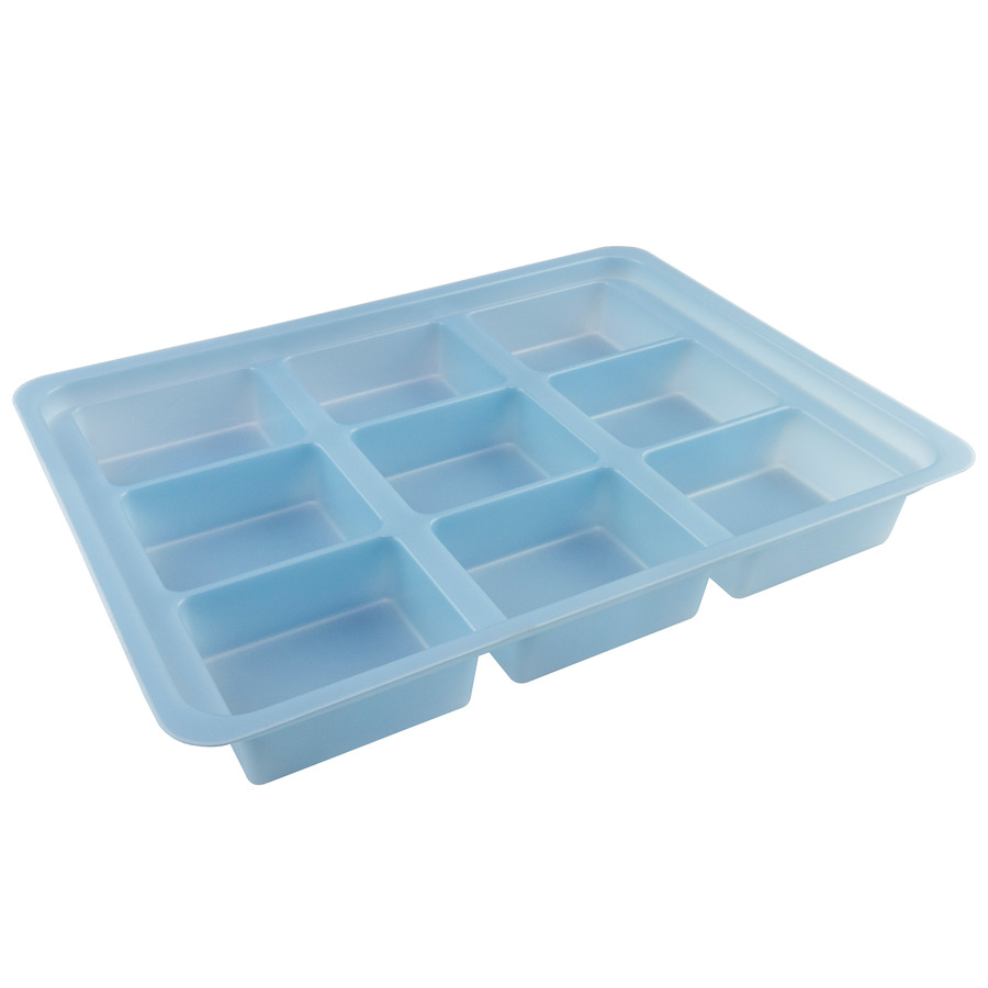 SCS 770796 Static Dissipative Kitting Tray, 9 Compartments, 14"x10"x1.75", Light Blue