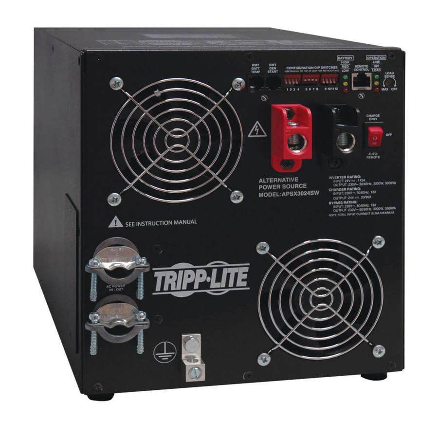 Tripp Lite APSX3024SW 3000W APS X Series 24VDC 230V Inverter/Charger with Pure Sine-Wave Output, Hardwired