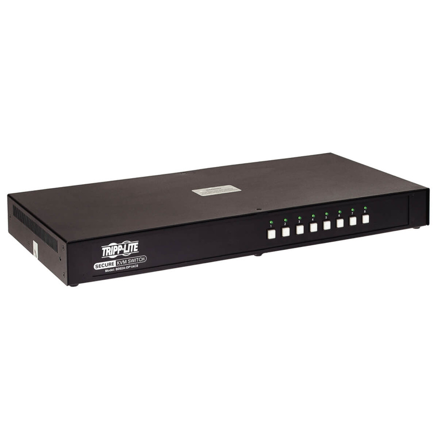 Tripp Lite B002A-DP1AC8 8-Port Single-Monitor Secure KVM Switch, DisplayPort - 4K, NIAP PP3.0, Audio, CAC, TAA