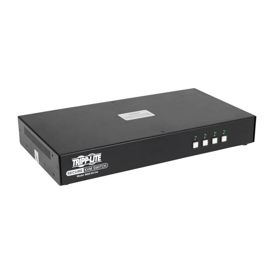 Tripp Lite B002-DV1A4 Secure KVM Switch, DVI to DVI - 4-Port, NIAP PP3.0 Certified, Audio, Single Monitor, TAA