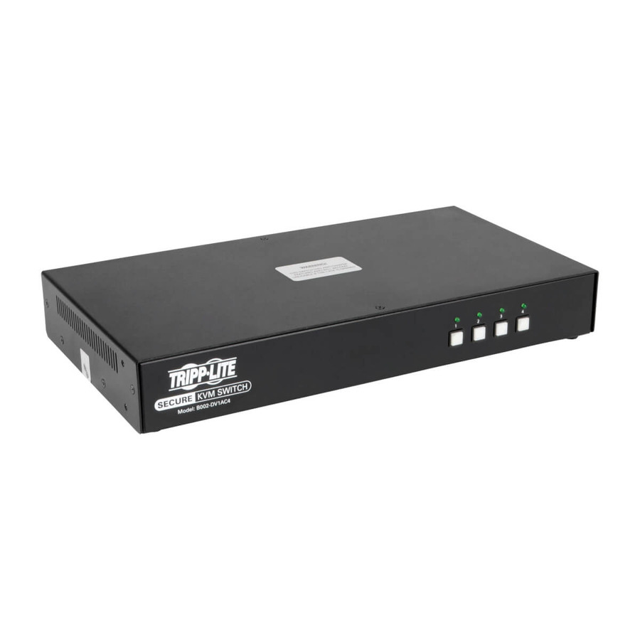 Tripp Lite B002-DV1AC4 Secure KVM Switch, DVI to DVI - 4-Port, NIAP PP3.0 Certified, Audio, CAC Support, Single Monitor, TAA