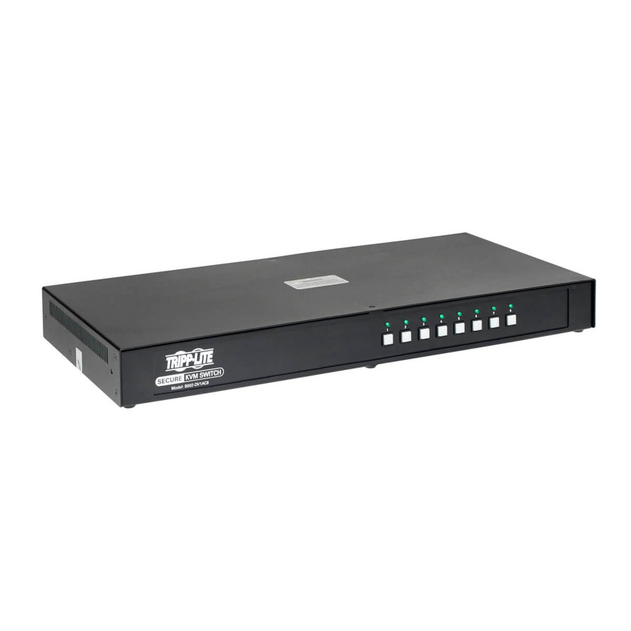 Tripp Lite B002-DV1AC8 Secure KVM Switch, DVI to DVI - 8-Port, NIAP PP3.0 Certified, Audio, CAC Support, Single Monitor, TAA