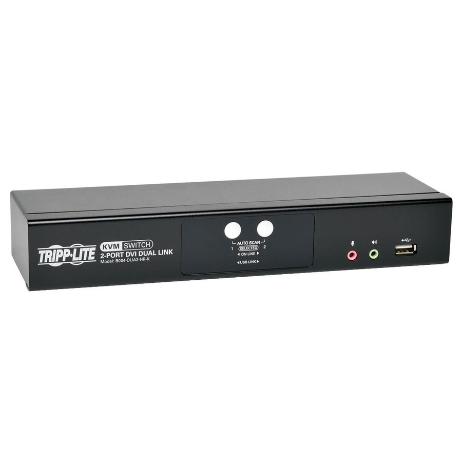 Tripp Lite B004-DUA2-HR-K 2-Port DVI Dual-Link / USB KVM Switch with Audio and Cables