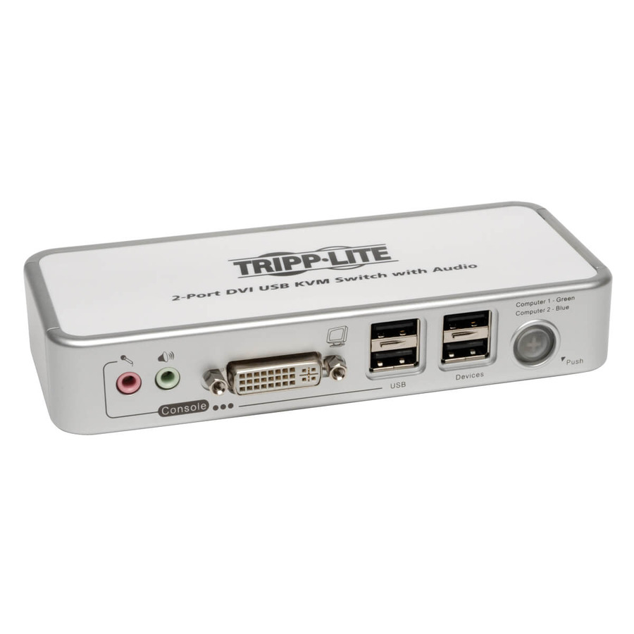 Tripp Lite B004-DUA2-K-R 2-Port DVI/USB KVM Switch with Audio and Cables