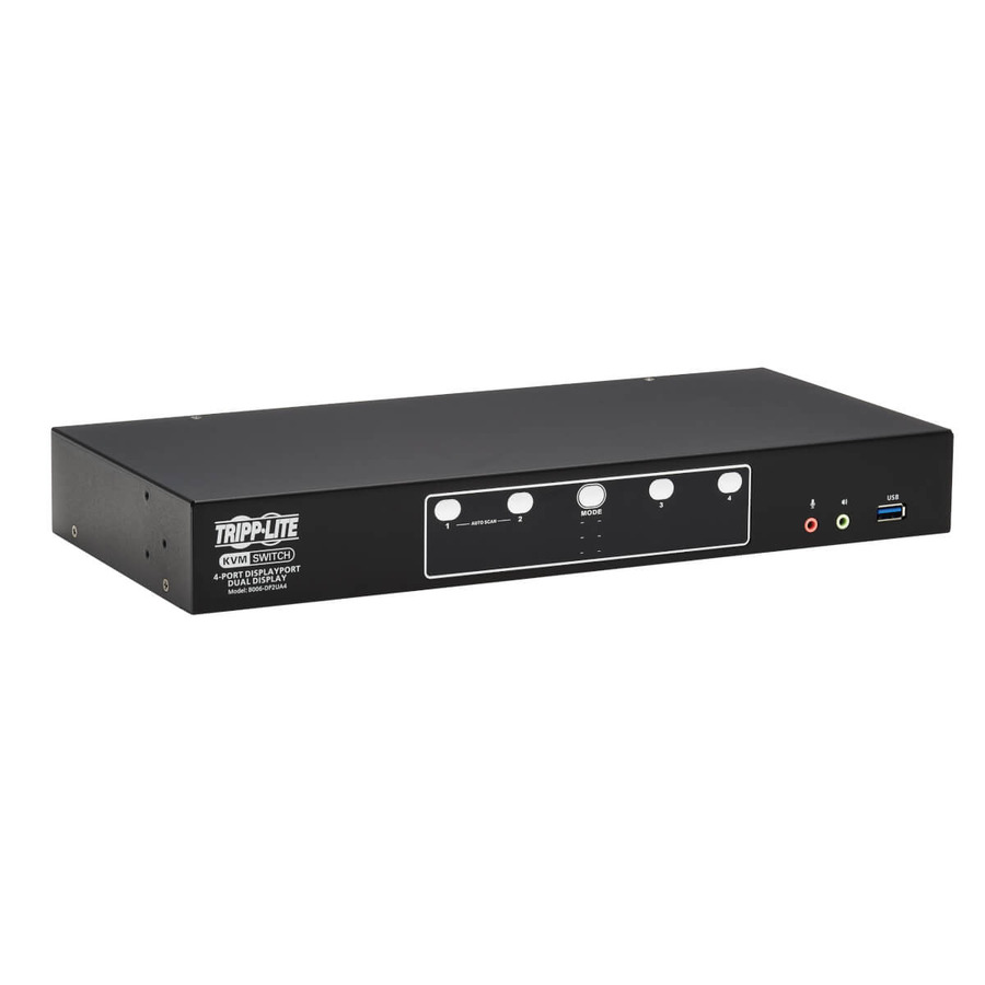 Tripp Lite B006-DP2UA4 4-Port DisplayPort Dual-Display KVM Switch - 4K 60 Hz, USB 3.2 Gen 1, HDCP 2.2, USB Sharing