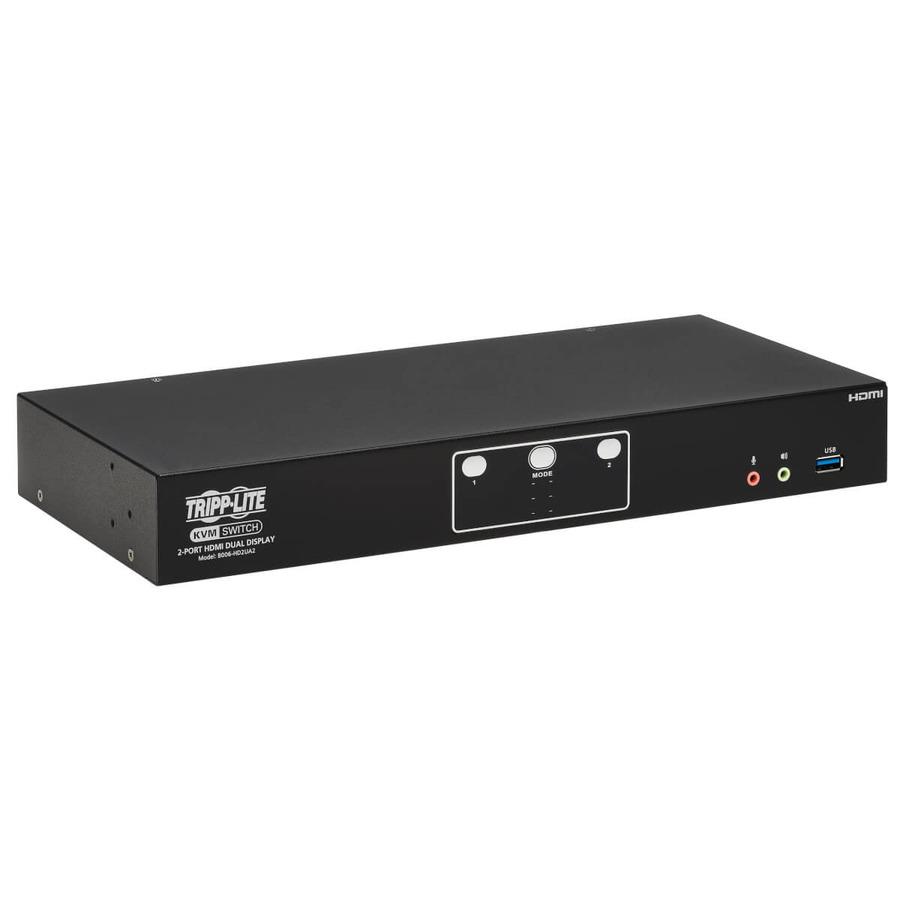 Tripp Lite B006-HD2UA2 2-Port HDMI Dual-Display KVM Switch - 4K 60 Hz, USB 3.2 Gen 1, HDCP 2.2, USB Sharing