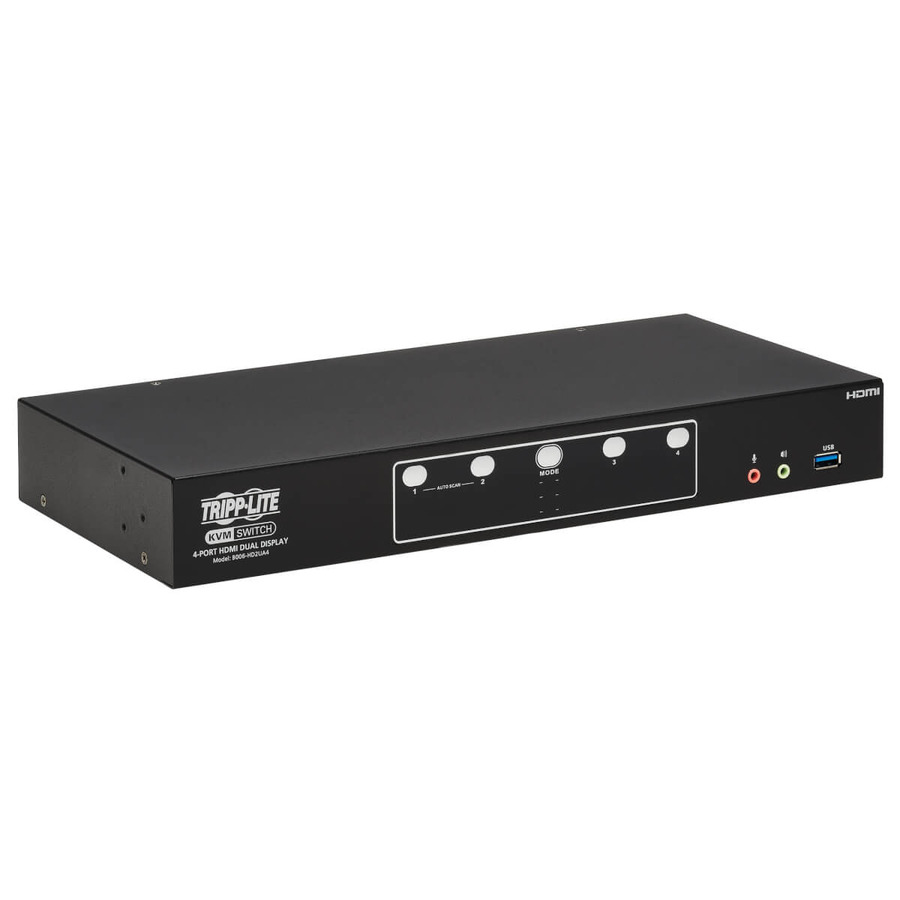 Tripp Lite B006-HD2UA4 4-Port HDMI Dual-Display KVM Switch - 4K 60 Hz, USB 3.2 Gen 1, HDCP 2.2, USB Sharing