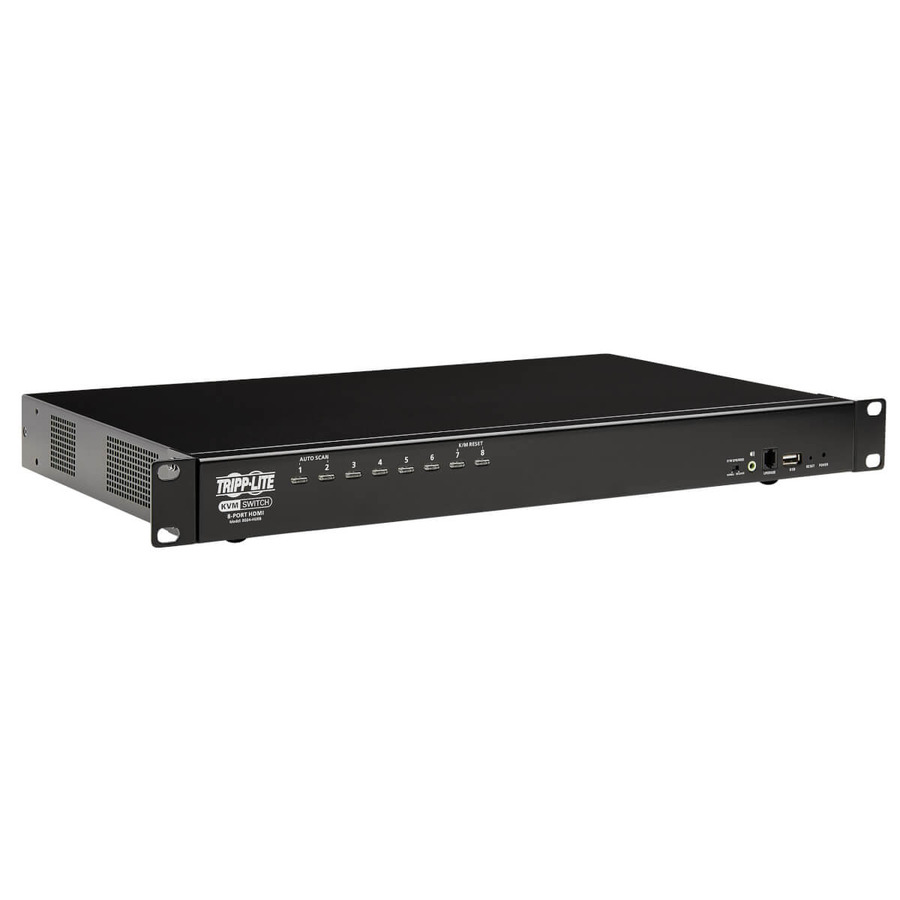 Tripp Lite B024-HU08 8-Port HDMI/USB KVM Switch with Audio/Video and USB Peripheral Sharing, 1U Rack-Mount