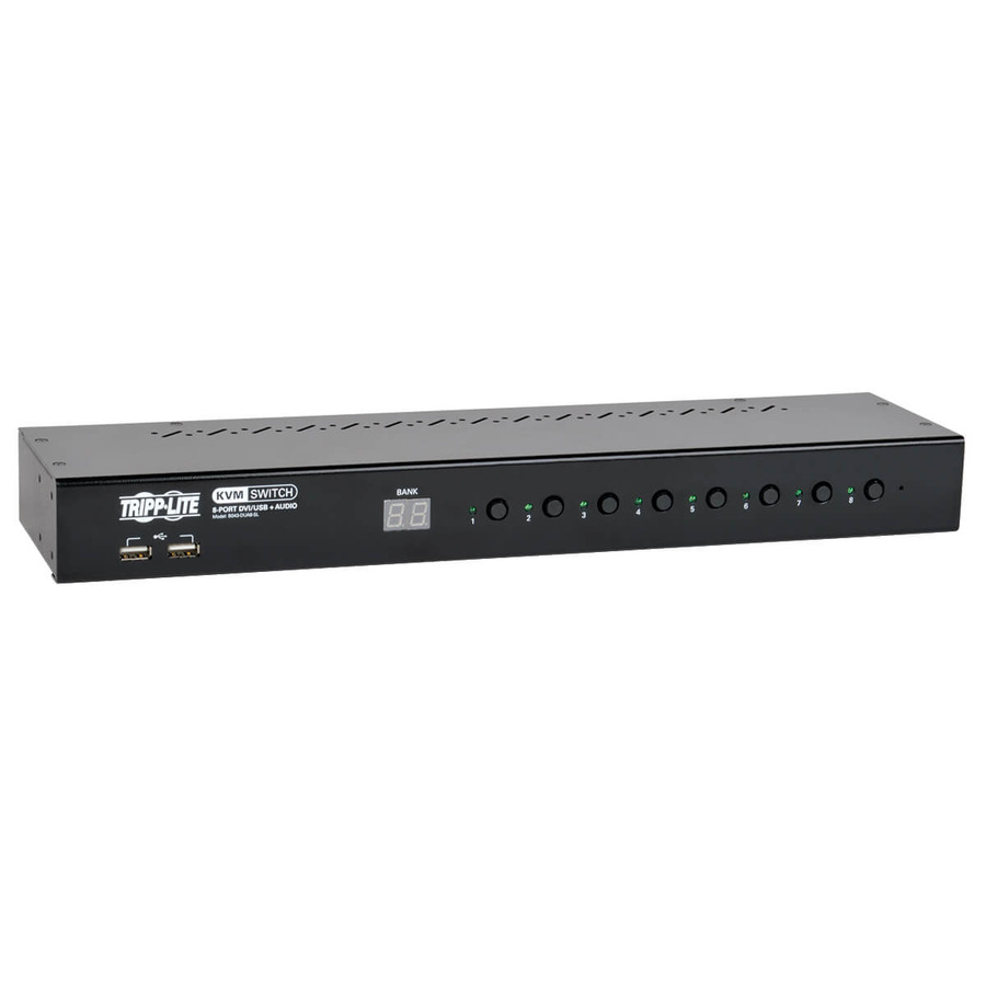 Tripp Lite B043-DUA8-SL 8-Port 1U Rack-Mount DVI / USB KVM Switch with Audio and 2-port USB Hub