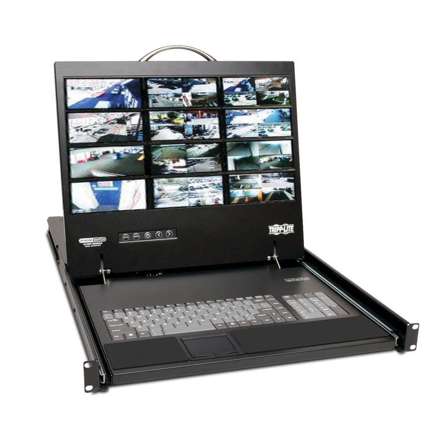 Tripp Lite B070-016-19-IP NetCommander 16-Port Cat5 KVM over IP Switch - 19 in. LCD, 1 Remote + 1 Local User, 1U Rack-Mount